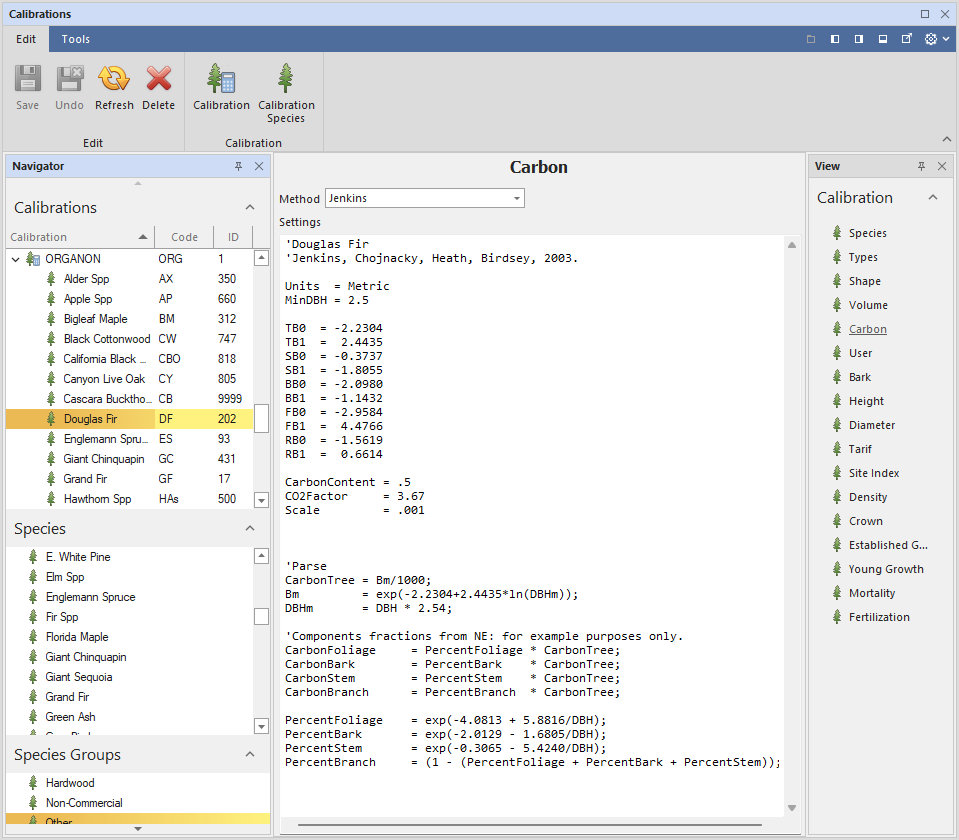 Carbon Modeling in Assisi Forest Management Software